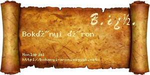 Bokányi Áron névjegykártya